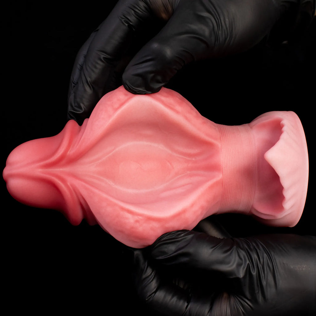 Oieffur Fissure Fantasy Stroker petal-textured platinum silicone fantasy dildo for sensual pleasure and realistic feel.