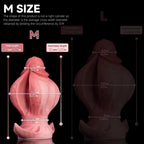Oieffur Fissure Fantasy Stroker petal-textured platinum silicone dildo with penetrable design, realistic details for intimate pleasure.