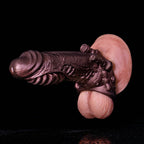 Oieffur Cyberpunk Sheath Male Extender Sleeve, mechanical real feel penis sheath, close-up view showing textured design and realistic material.