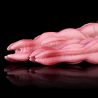 Oieffur Nagaros feathered serpent god platinum silicone fantasy dildo, detailed design with feather and serpent motifs.