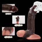 Black Fury realistic silicone sheath with ring, penis extender, and sleeve designed for enhanced sensation and comfort.