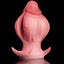 Oieffur Fissure Fantasy Stroker petal-textured platinum silicone dildo, penetrable fantasy toy with intricate surface design.