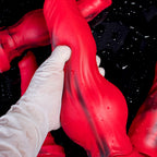Realistic silicone wolf and dog dildo by Oieffur, detailed textured design resembling a wolf and dog for adult use.