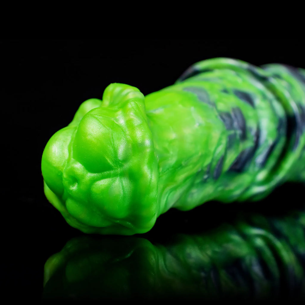 Oieffur Dual Sensation Platinum silicone double-ended dildo featuring realistic horse and dog designs for fantasy pleasure.