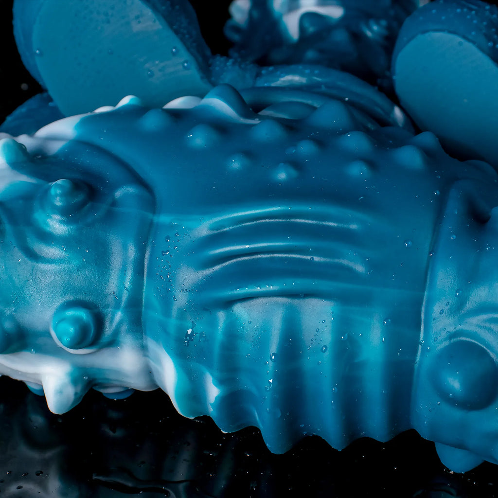 Oieffur Koopa Silicone Monster Dildo with suction cup, in various sizes, featuring colorful, textured design for fantasy pleasure.