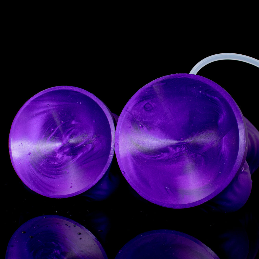 Oieffur Skyline Challenger Platinum silicone squirt dildo from Fantasy Dildos collection, featuring a sleek, realistic design.