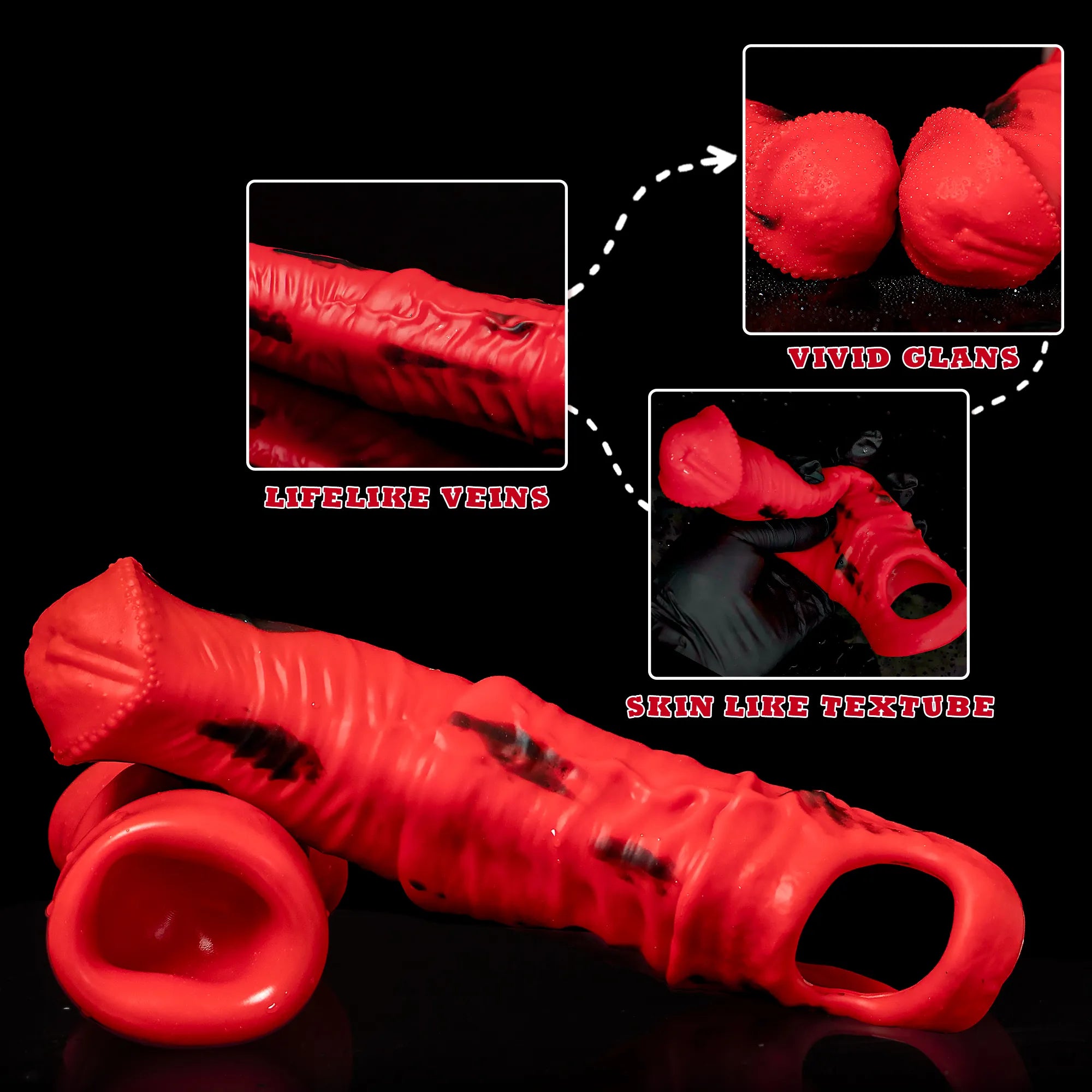 Oieffur Storm Horse male extender sleeve, realistic penis sheath in flesh tone, designed for enhanced intimacy and comfort.