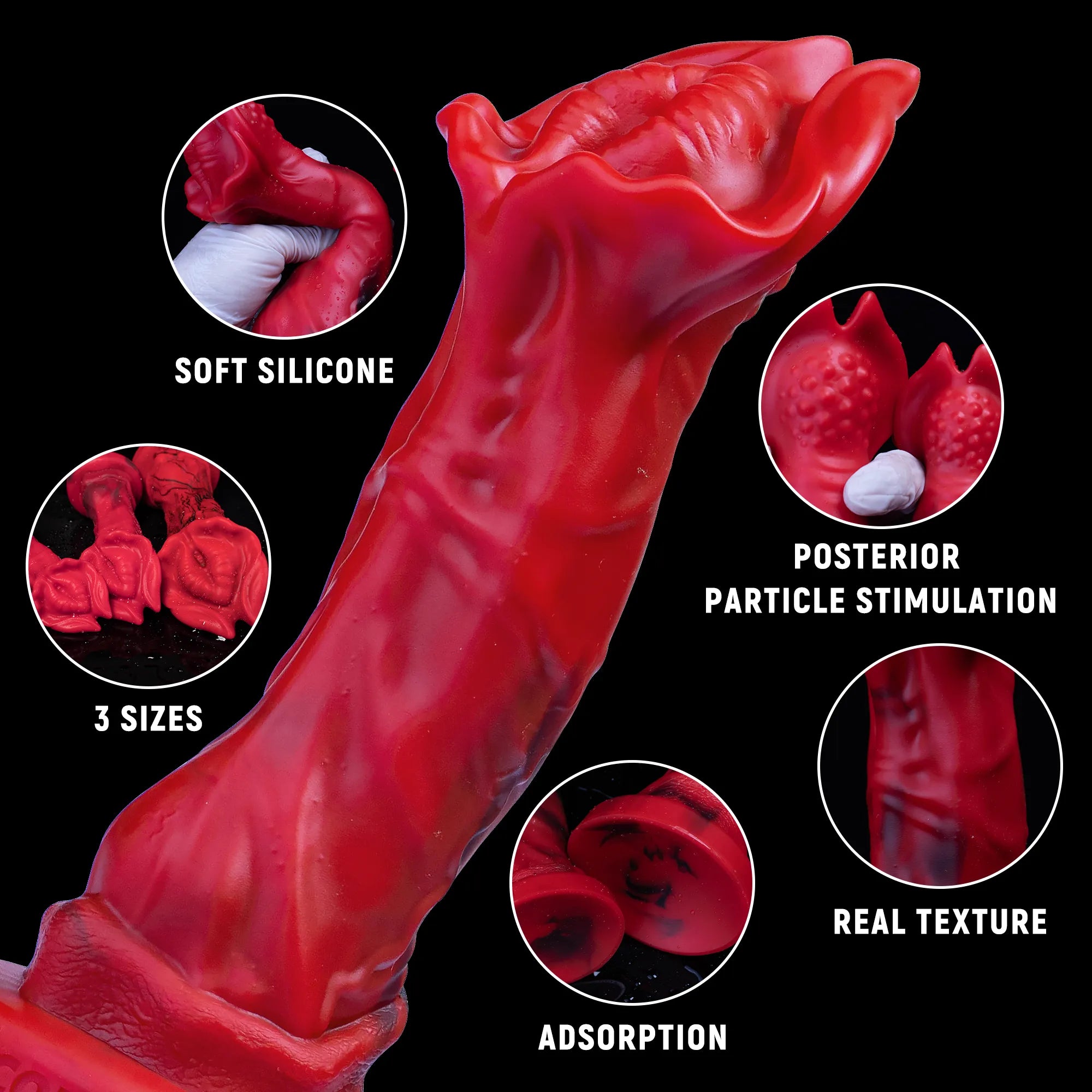 Red Rock Turtle fantasy dildo by Oieffur, high-quality silicone, featuring a detailed red dragon design for adult pleasure.