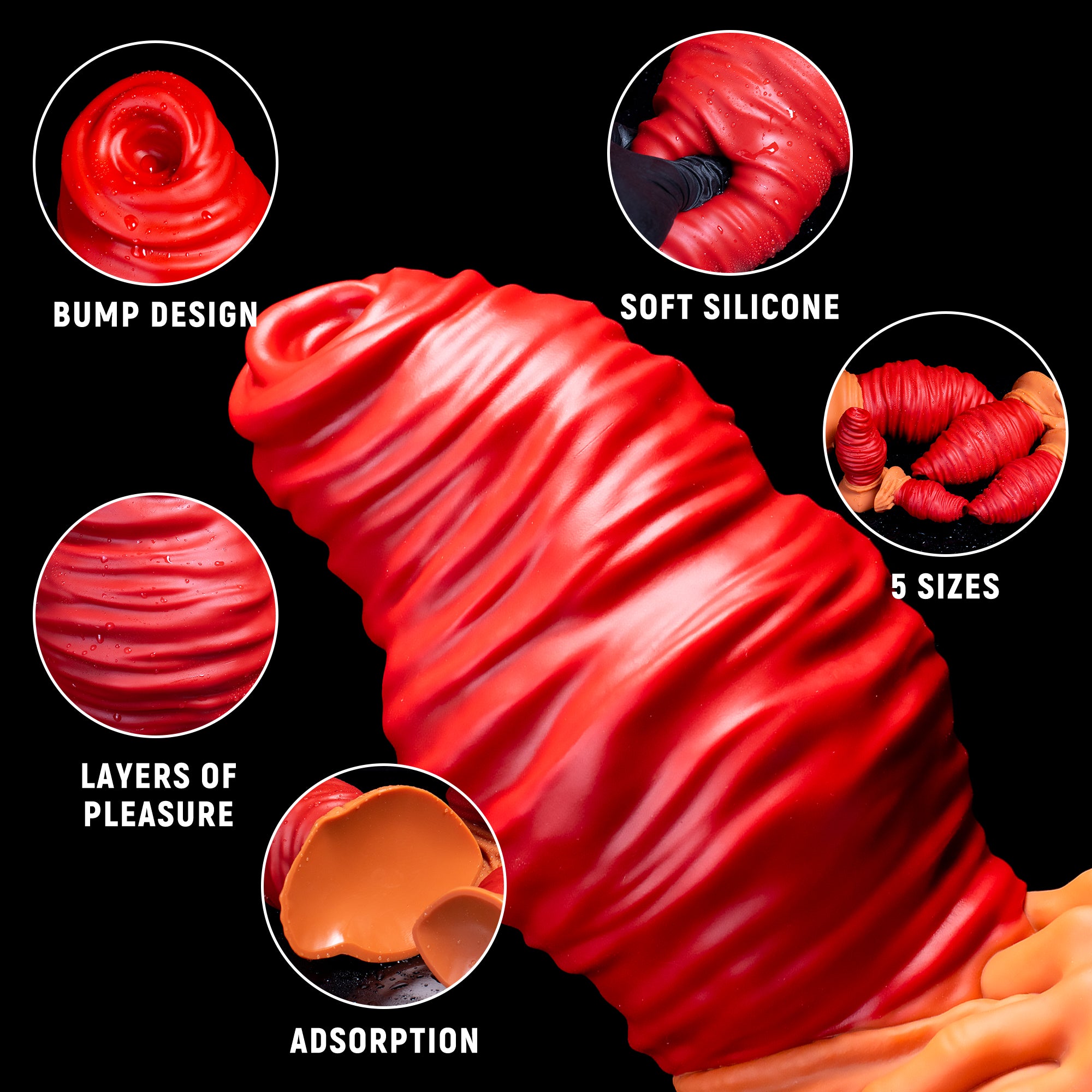 Oieffur Fantasy Dildo Mirror Anal Plug, realistic sex toy designed to mimic anal prolapse with detailed texture and shape.