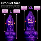Oieffur Skyline Challenger Platinum silicone fantasy dildo with detailed textured design and realistic shape for adult pleasure.