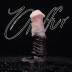 Oieffur silicone horse sheath penis extender showing textured silicone exterior and extended length and girth.