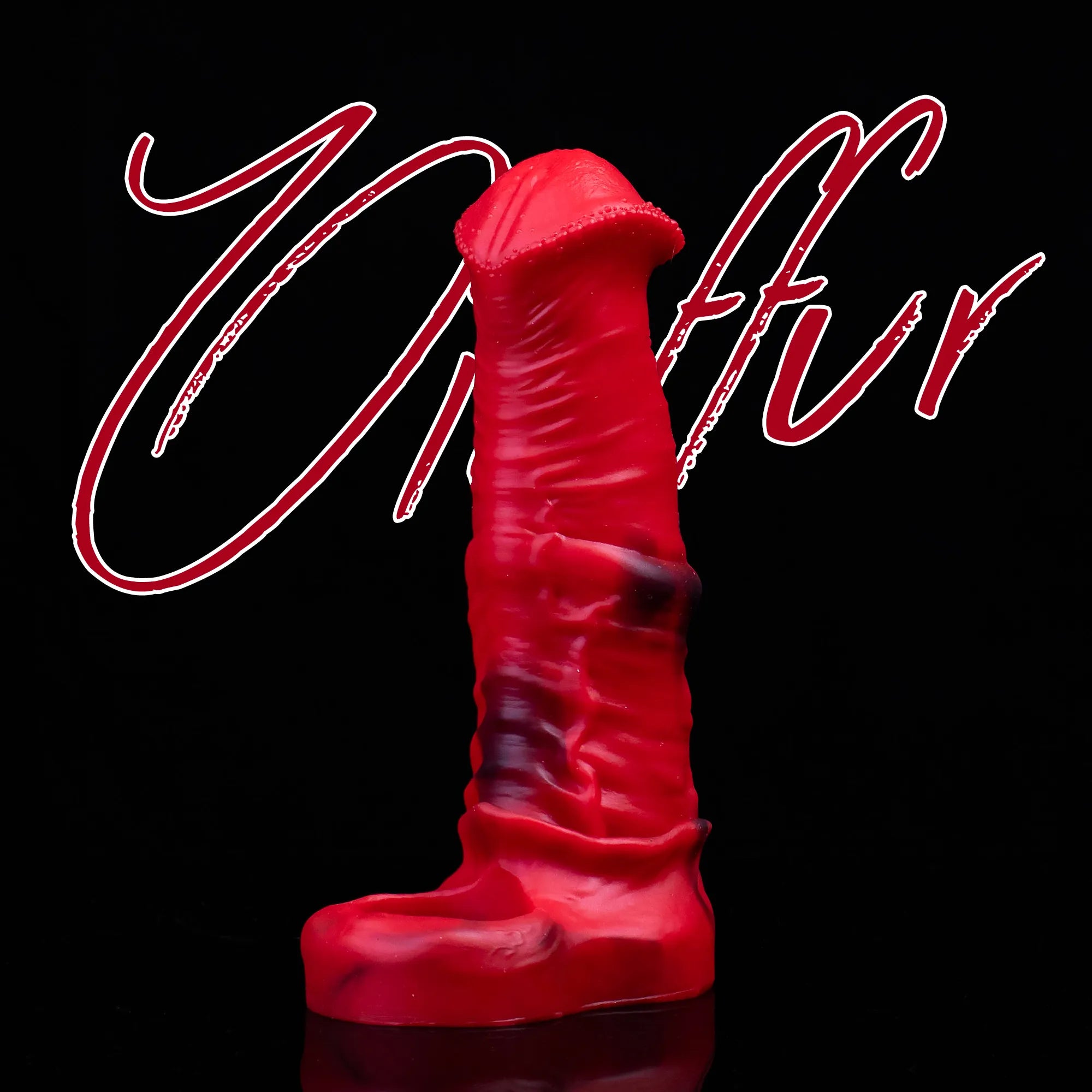 Oieffur male silicone penis sleeve extender with added girth and length, shown on a male model for enhanced performance.