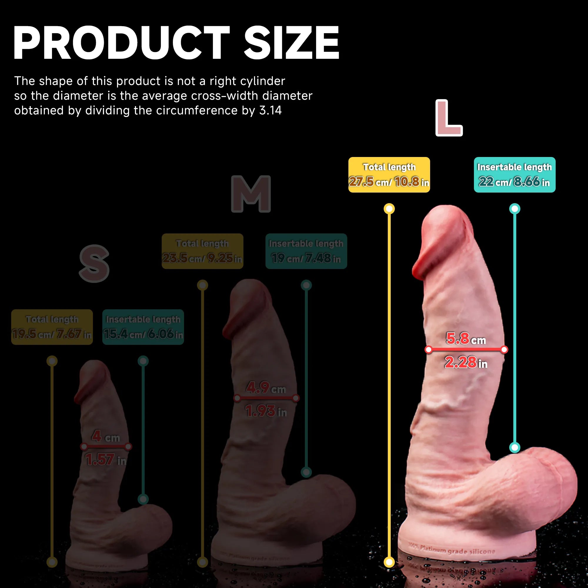 Realistic Vivid Dildo by Oieffur featuring a thick design, large head, and gentle curve for a lifelike appearance.