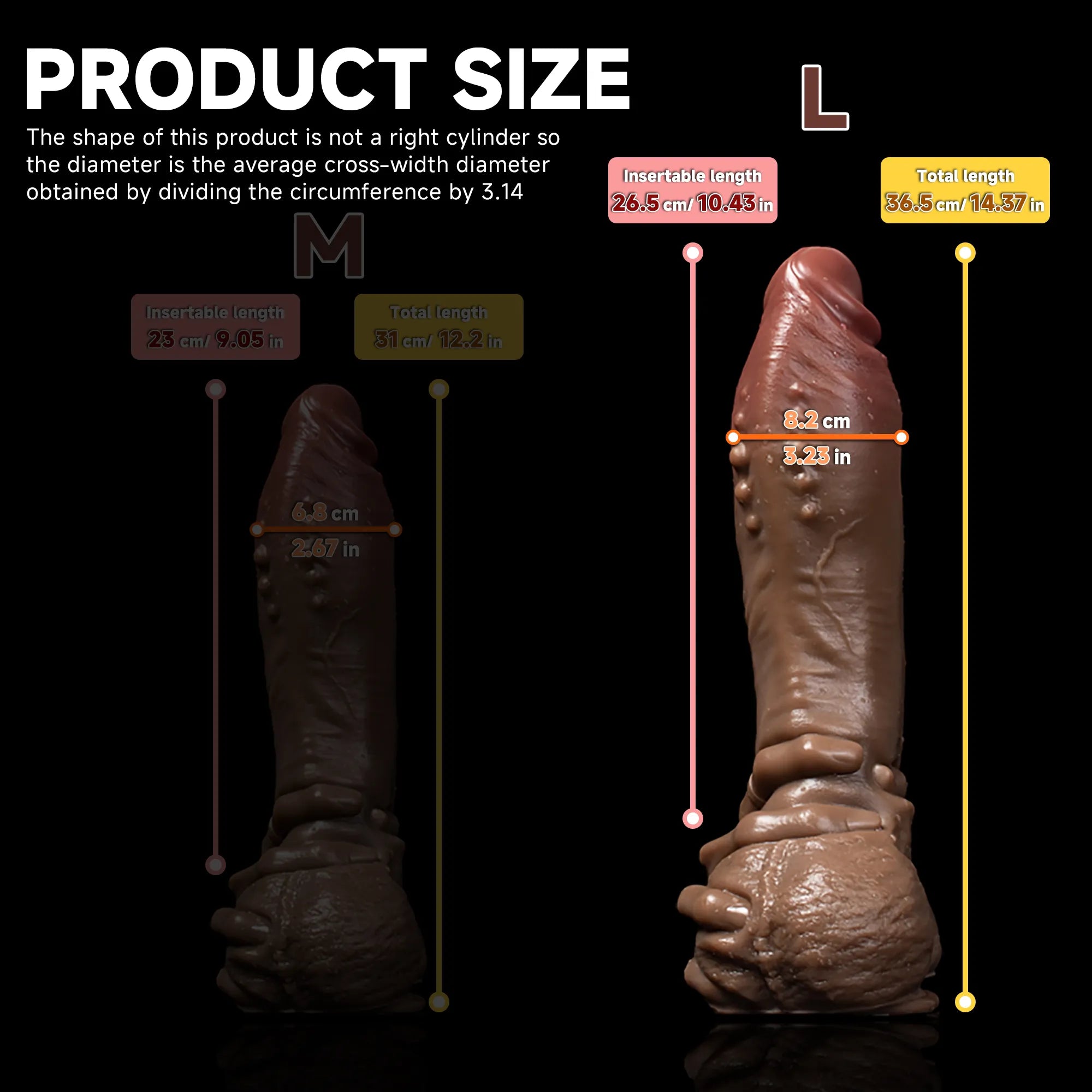 Realistic dual-layer dildo from Oieffur's Hot Surge Fantasy collection, showing detailed textured surface and realistic design.