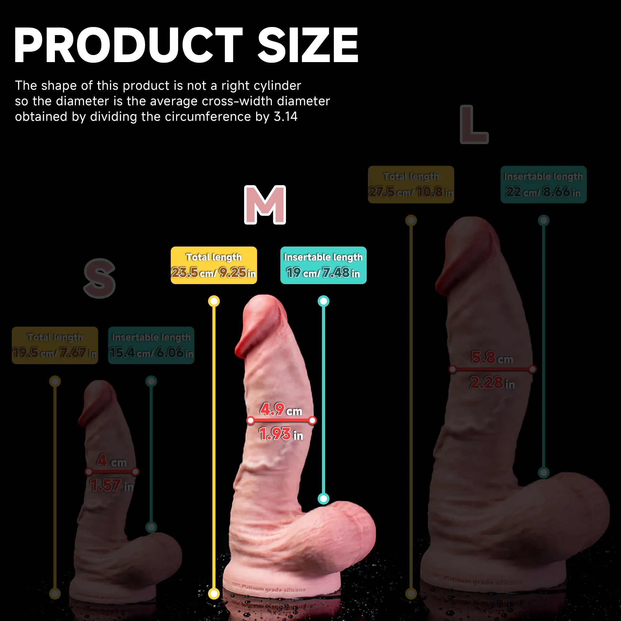 Realistic Vivid Dildo by Oieffur featuring a thick design, large head, and gentle curve for a lifelike experience.