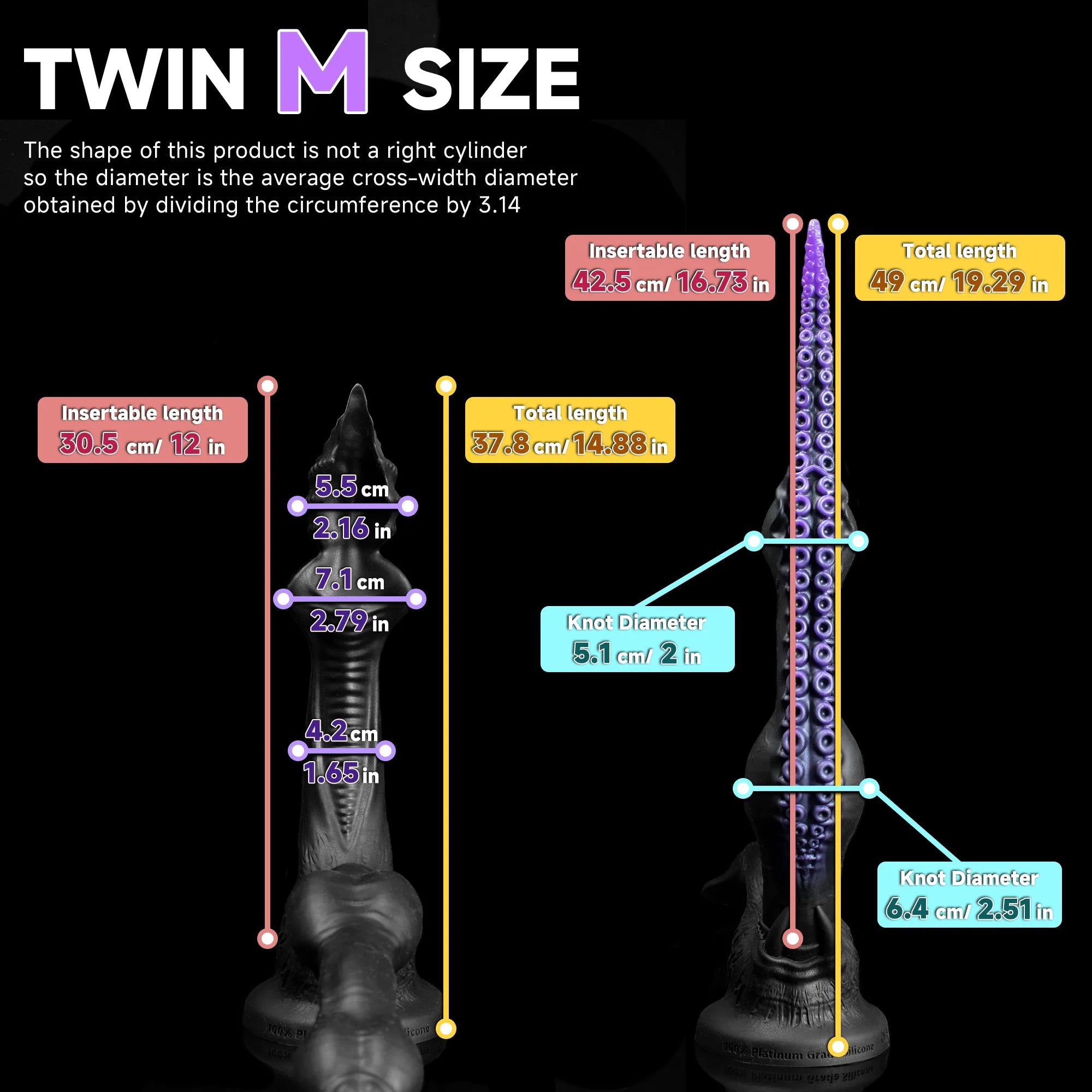 Oieffur Twin Fantasy Double Ended Alien Tentacle Dildo, fantasy sex toy with detailed alien tentacle design for adult pleasure.