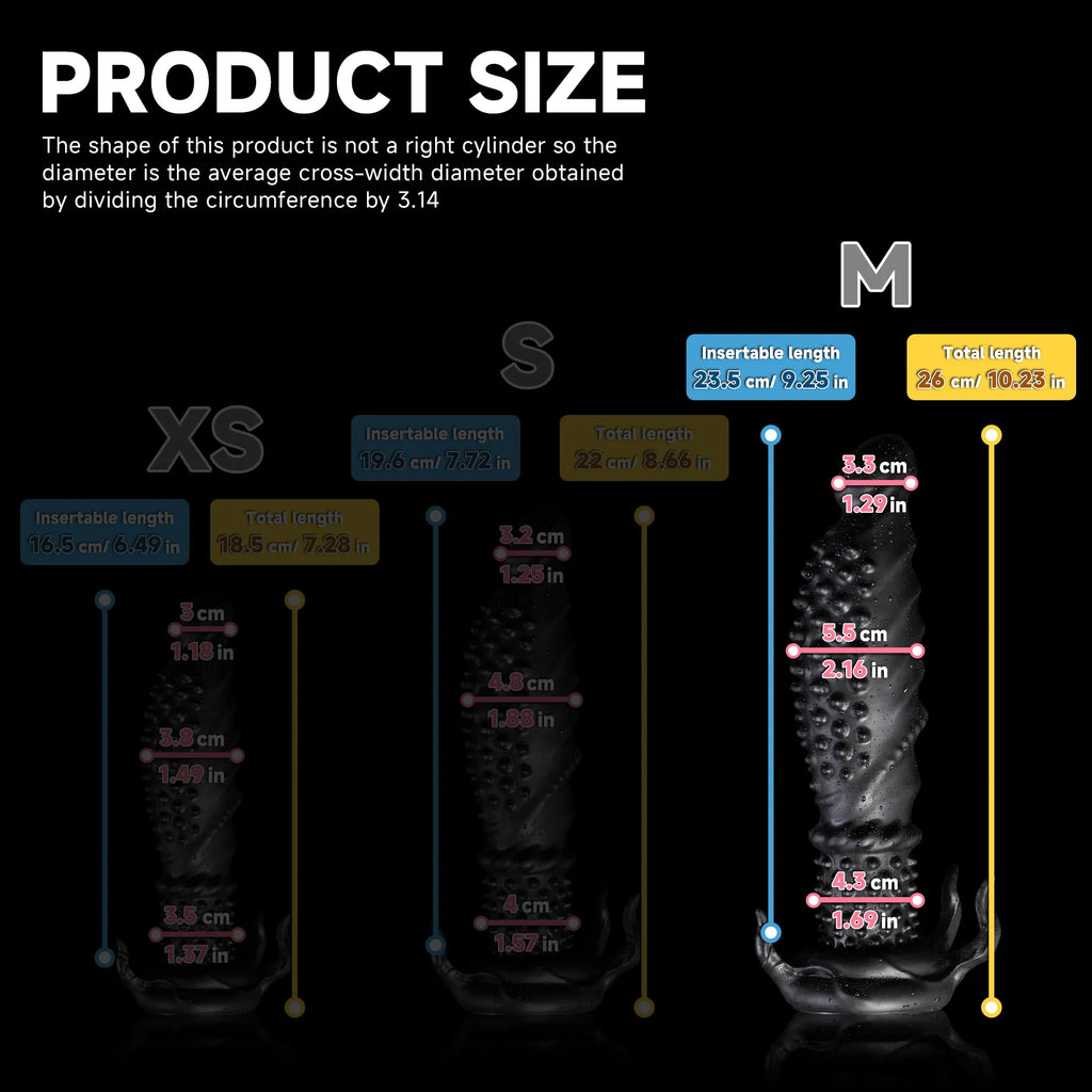 Black platinum silicone Abyss spiked dildo from Oieffur's fantasy dildos collection, featuring a textured, spiked design.