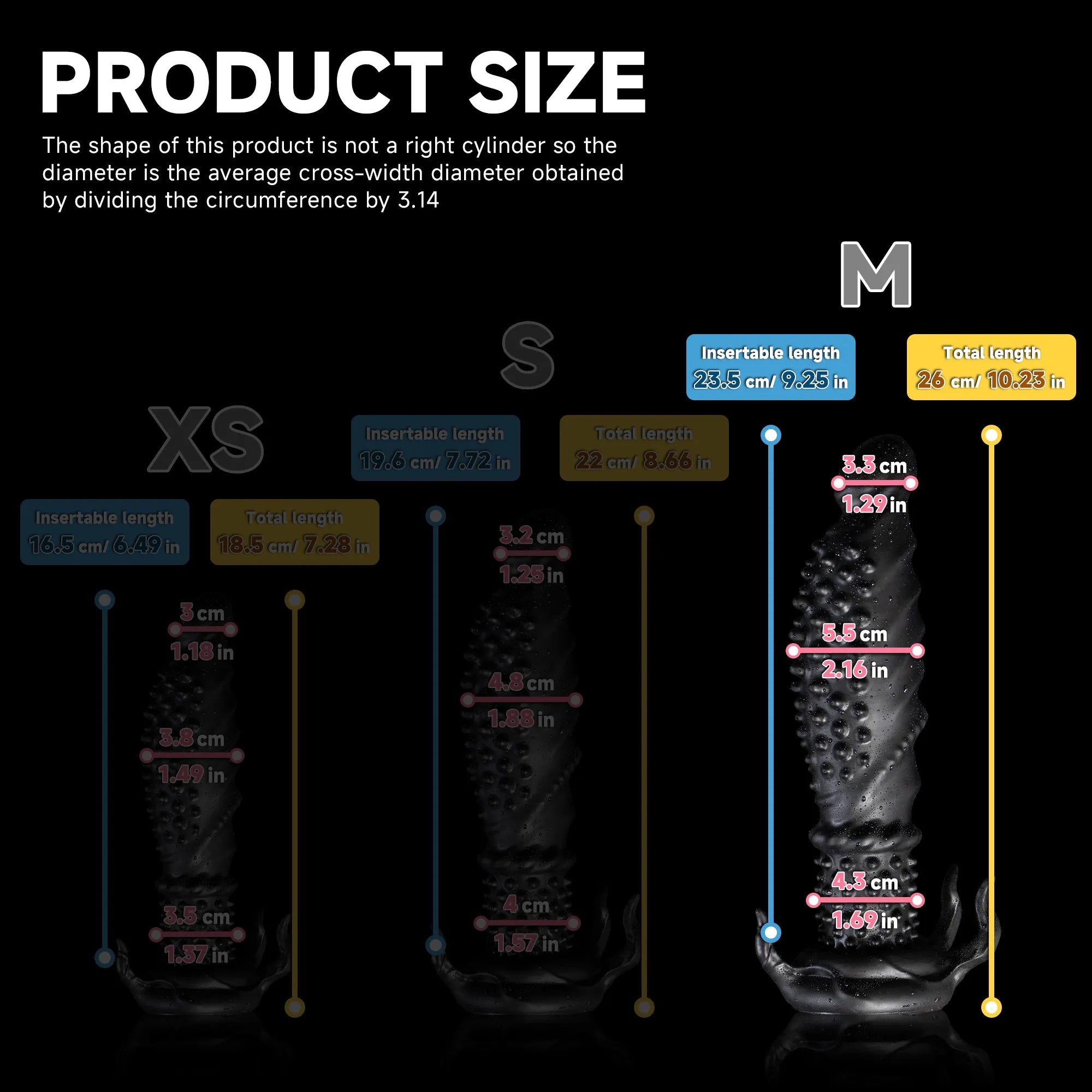 Black platinum silicone Abyss spiked dildo from Oieffur's fantasy dildos collection, featuring a textured, spiked design.