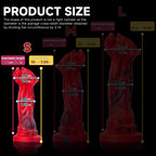 Red Rock Turtle fantasy dildo by Oieffur, high-quality red silicone with turtle and dragon design, detailed textured surface.