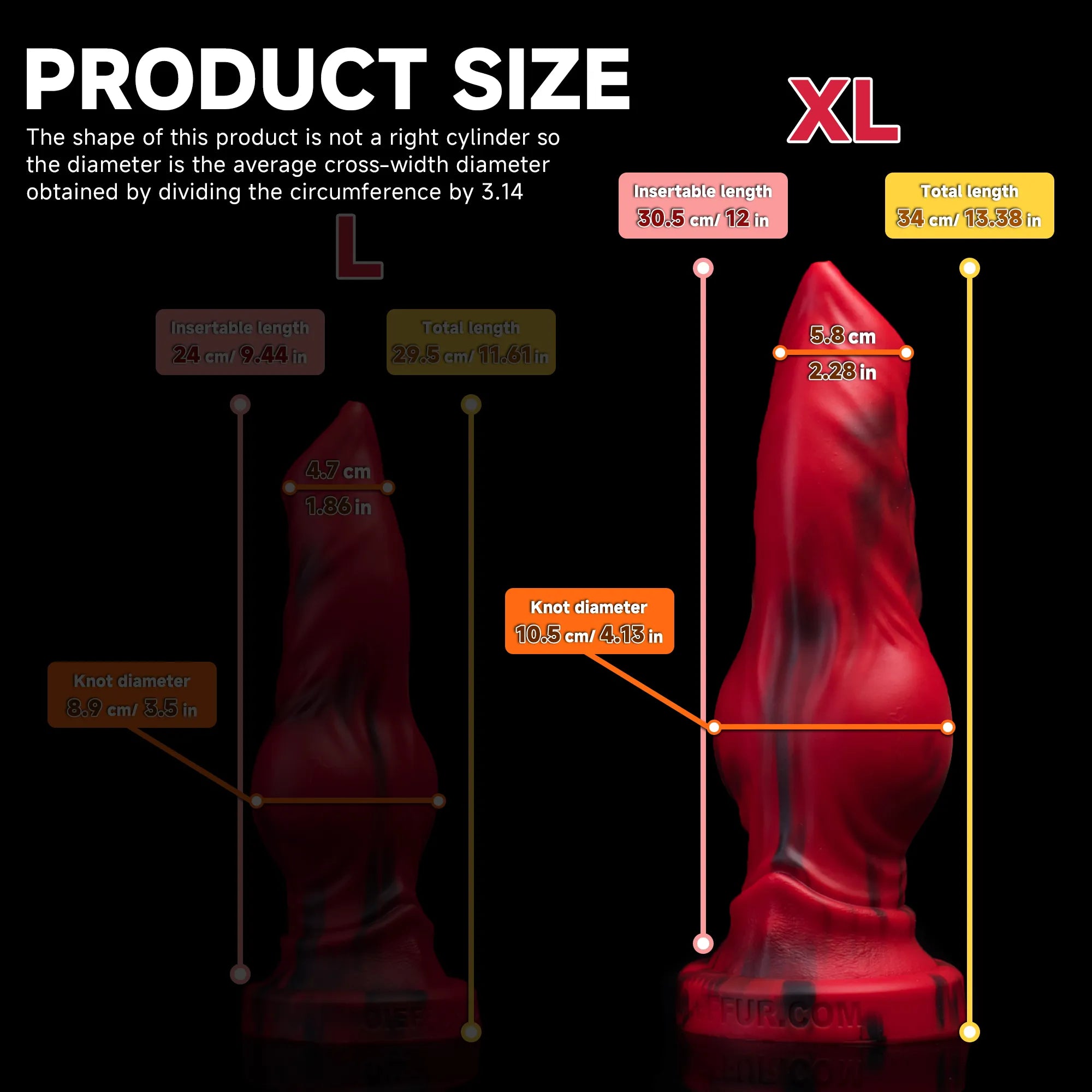 Realistic Firewolf wolf and dog silicone dildo by Oieffur, XL size, detailed wolf head and textured body for lifelike sensation.