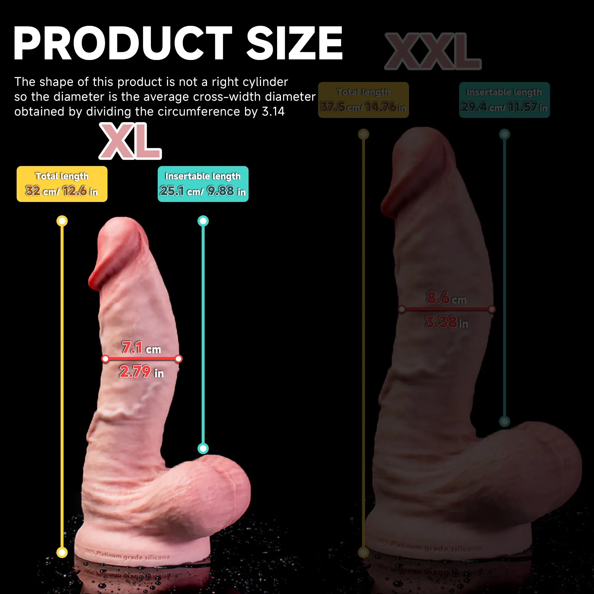 Realistic thick dildo with large head and gentle curve, designed for a lifelike feel, by Oieffur.