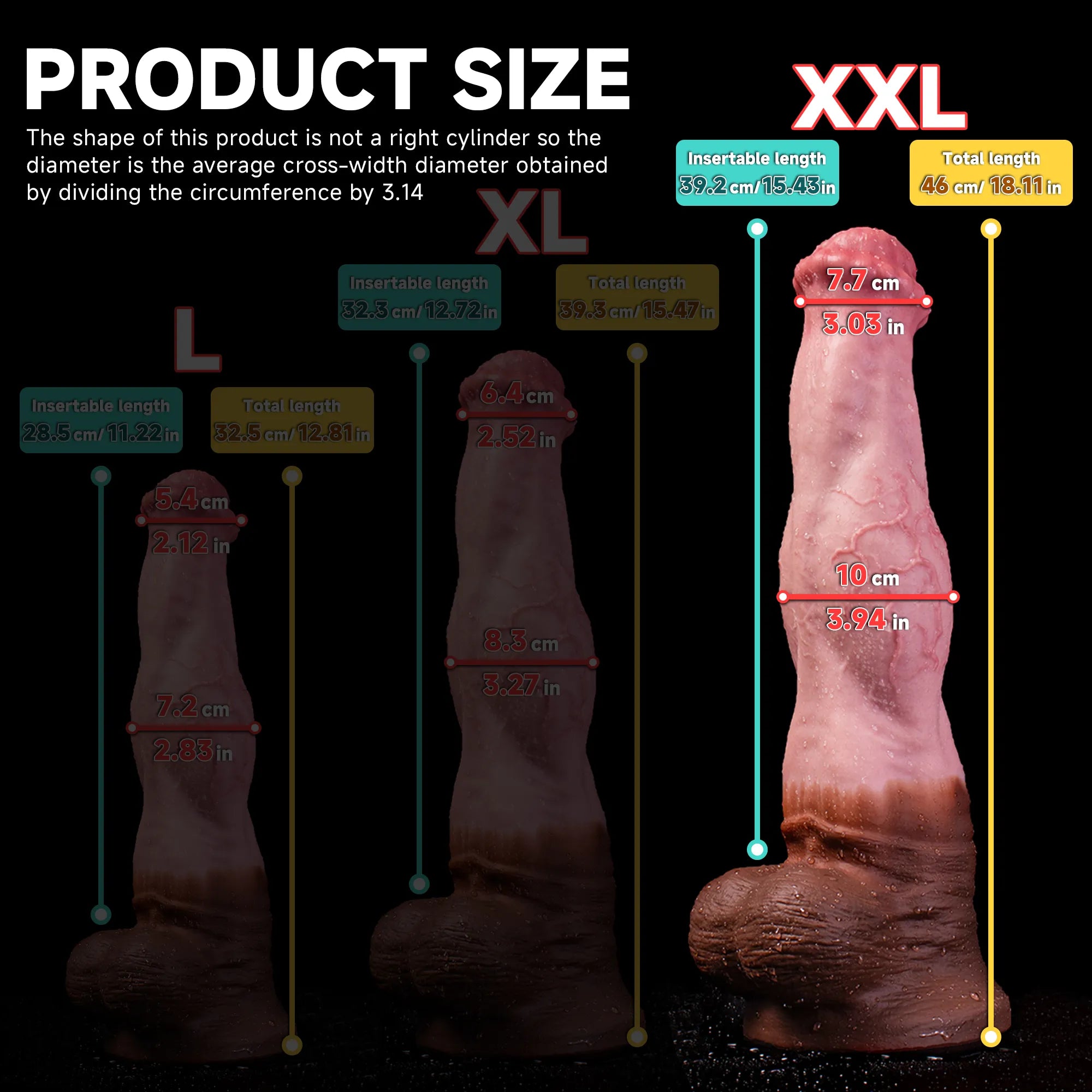 Realistic horse-inspired platinum silicone fantasy dildo by Oieffur, showcasing its detailed design and XXL size.