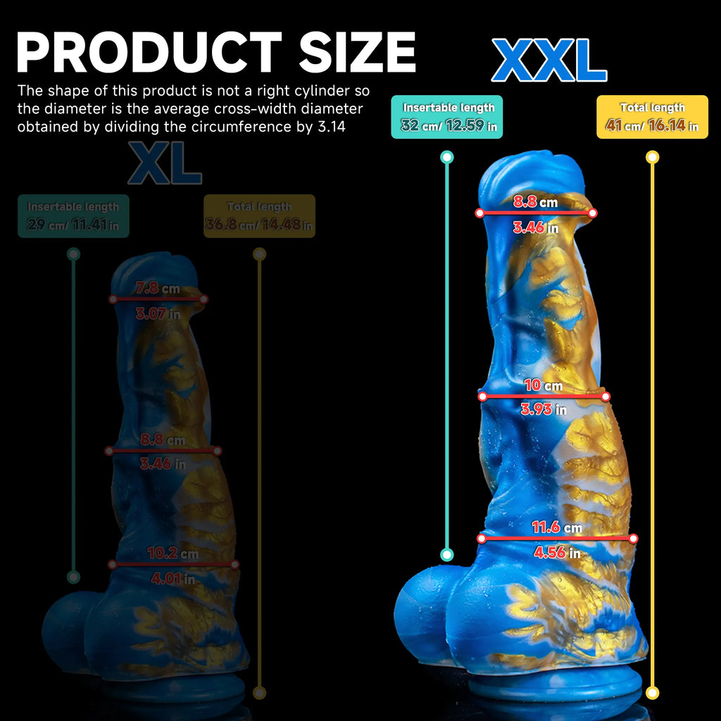 Realistic Horse Spirit Dildo by Oieffur, adult toy with lifelike penis design, XXL size, detailed and textured for adult use.