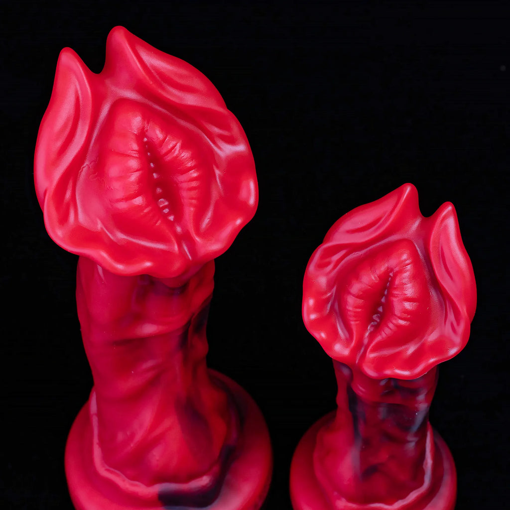 Oieffur Red Rock Turtle fantasy dildo made of high-quality silicone, featuring a red dragon design and realistic texture.