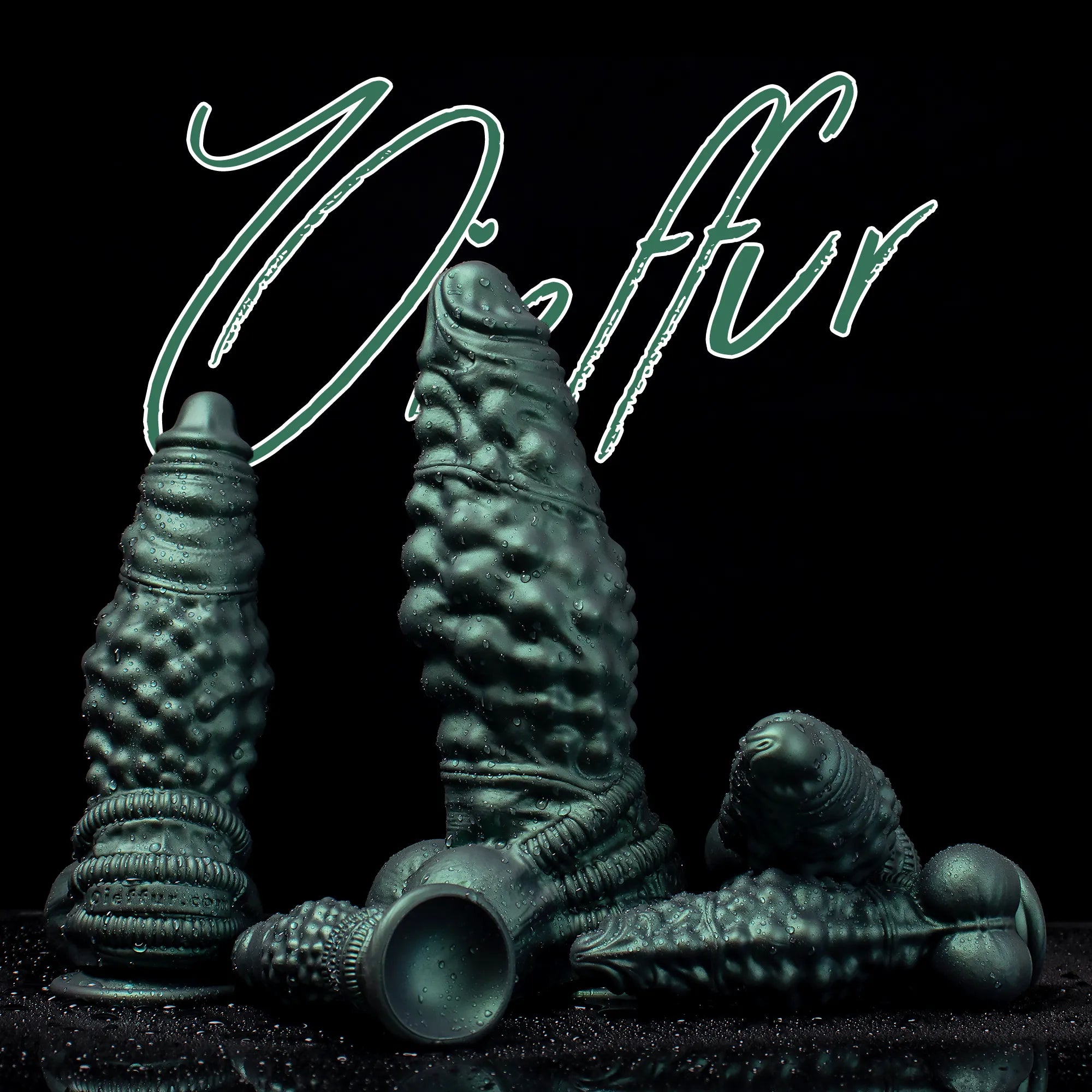Nexus Node Monster Toy by Oieffur, fantasy dildo with alien texture in platinum silicone, detailed design visible in the image.