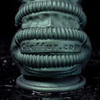Oieffur Nexus Node Monster Toy fantasy dildo with alien texture in platinum silicone, showcasing detailed surface and realistic design.