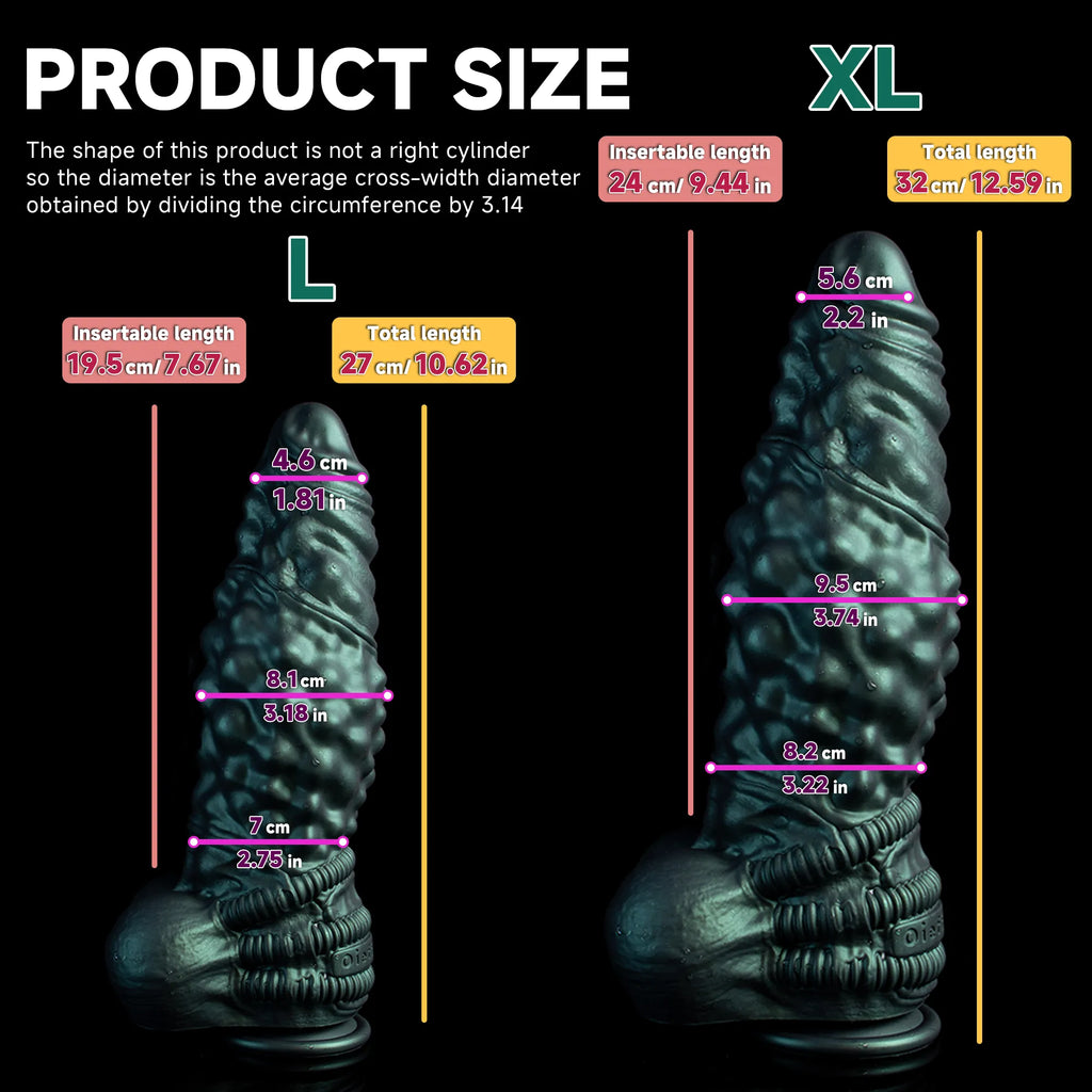 Oieffur Nexus Node Monster Toy fantasy dildo with alien texture in platinum silicone, detailed and realistic design.