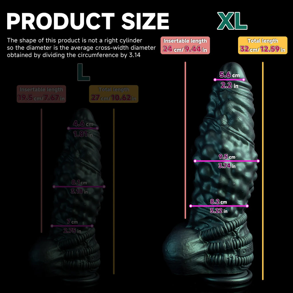 Oieffur Nexus Node Monster fantasy dildo with alien texture, platinum silicone material, featuring detailed sculpted design.