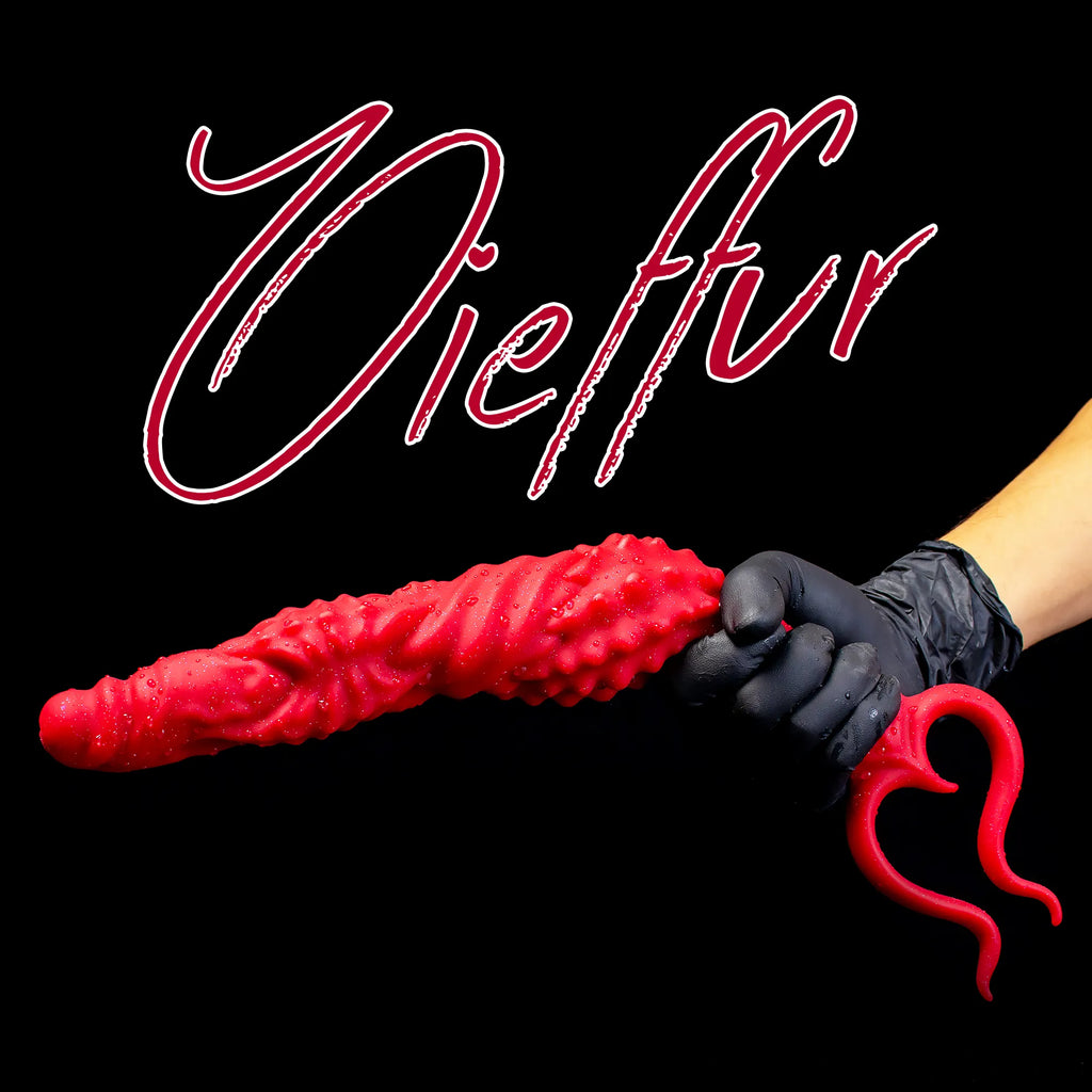 Oieffur Succubus Fantasy Dildo made of premium silicone, featuring a detailed, realistic design for adult pleasure and fantasy play.