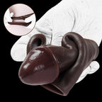 Black Fury realistic silicone penis sheath with ring extension, designed for enhanced stimulation and comfort by Oieffur.