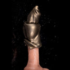 Realistic dog penis sleeve made of platinum silicone, designed as a canine cock extender, for enhanced intimacy.