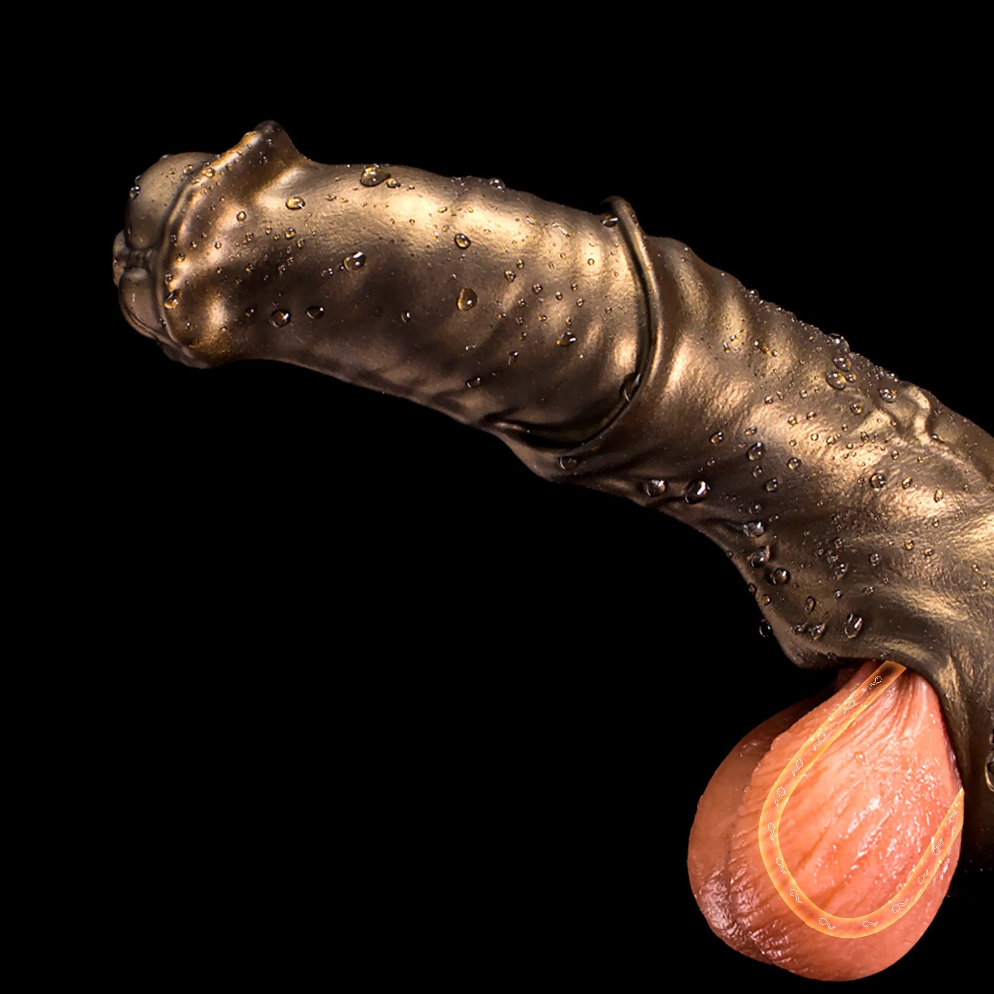 Oieffur Warhorse flexible penis sleeve extender with girth enhancement and integrated cock ring, designed for increased size and stimulation.
