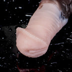 Oieffur pink silicone horse sheath penis sleeve, a penis extender with enhanced girth and length for improved performance.