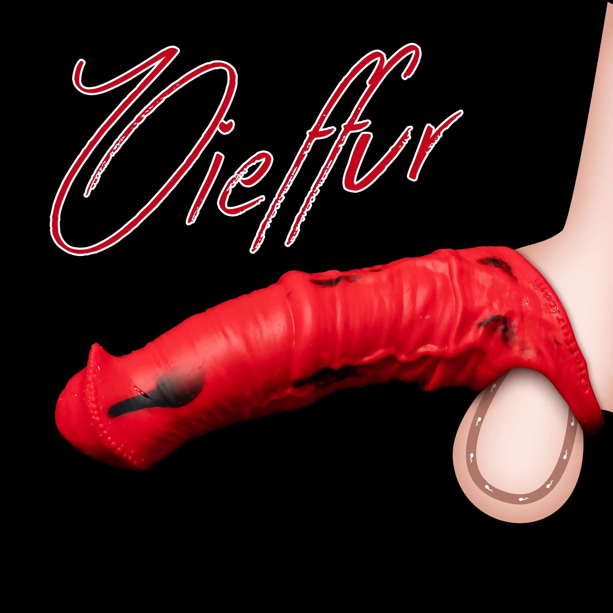 Red Storm Horse Male Extender Sleeve, realistic penis sheath designed for enhanced intimacy and comfort.