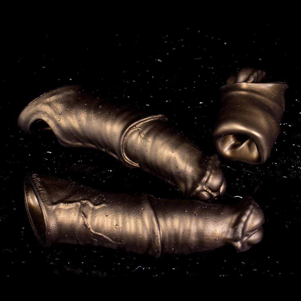 Oieffur Warhorse flexible penis sleeve extender with girth enhancement, featuring a cock ring for added stimulation.